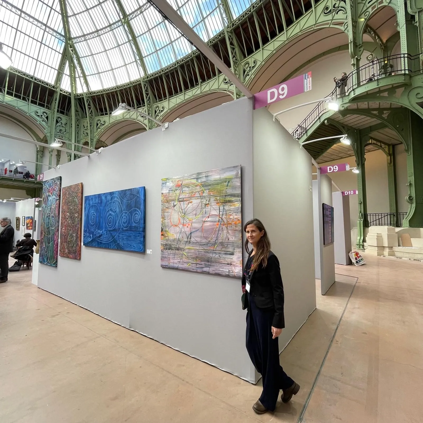 Véronique Massie’s booth under the glass roof of the Grand Palais, Art Capital 2026