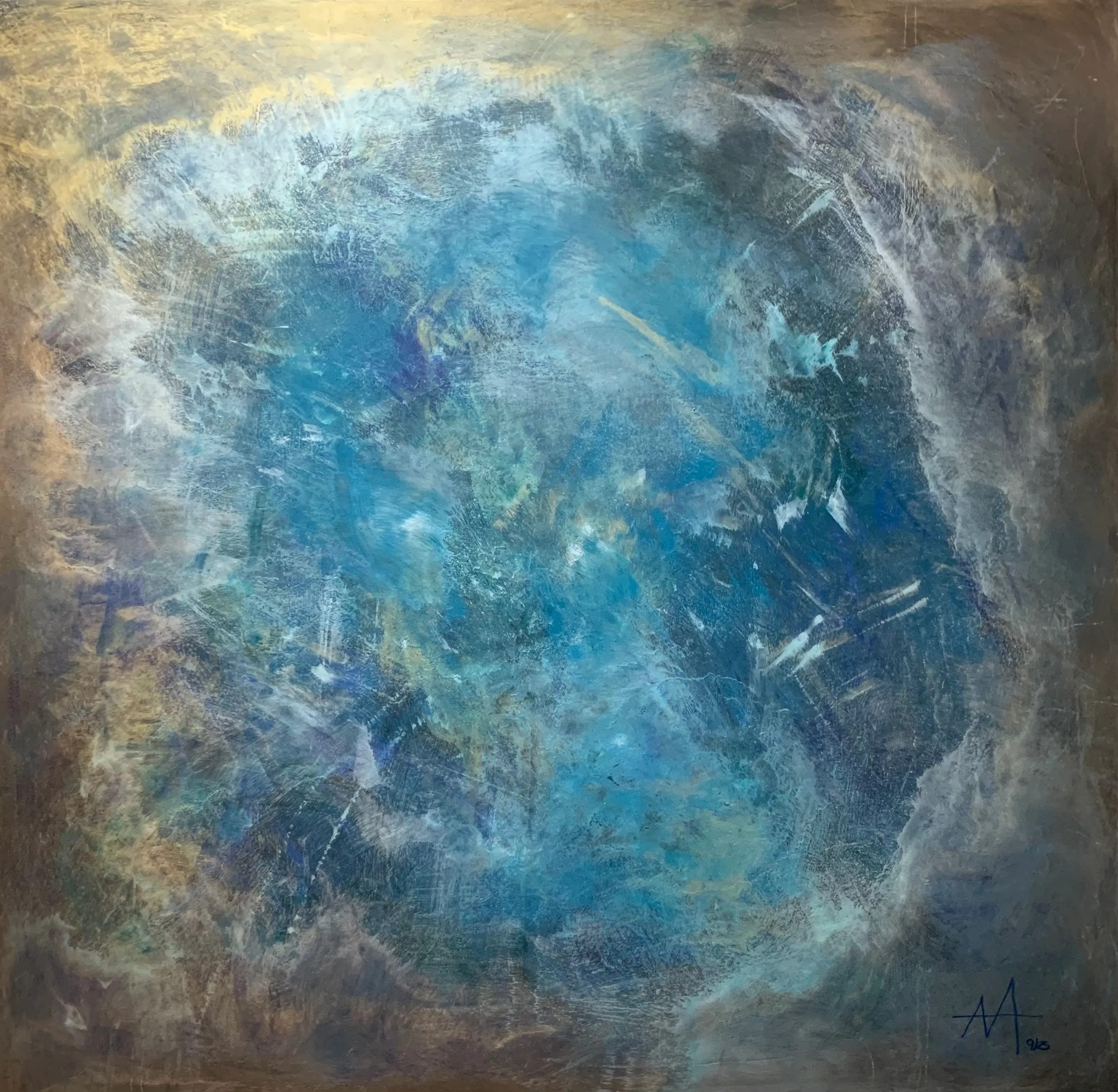 Light Codes from Ocean, 2025 — Acrylic on metal